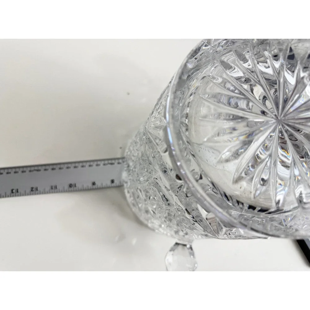 Vintage Pinwheel Cut Lead Crystal Ice Bucket Champagne Chiller Large Vase 9.5in
